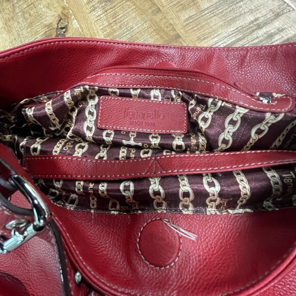 Tignanello Brick Red Leather Boho Purse | Shoulder Bag | Bohemian Satchel - Picture 9 of 11